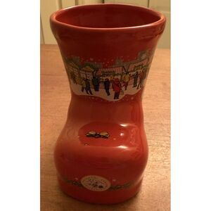 Chicago ChristkindlMarket Red Boot Mug,‎ Daley Center Christmas Tree, No Date